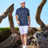 Man standing next to petrified wood wearing Black Clover Live Lucky hat in white.